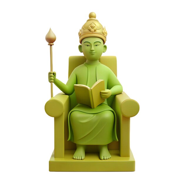 a statue of a god reading a book called buddha