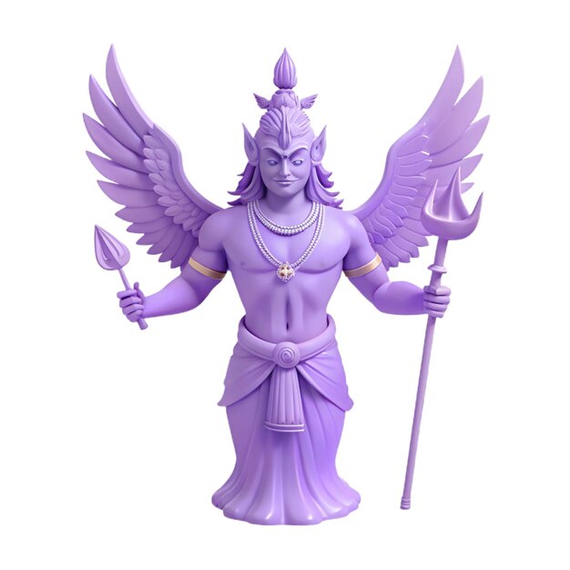 a statue of a god with wings and wings