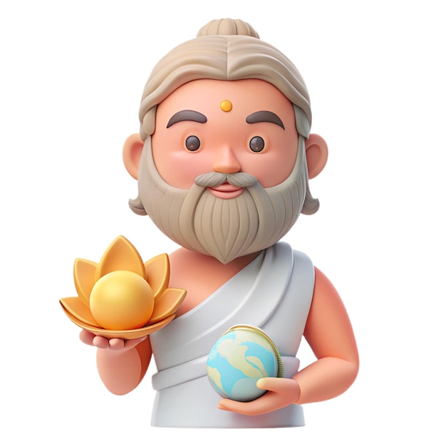 a statue of a man holding an egg and a gold egg