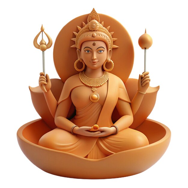 a statue of a woman sitting in a bowl with the statue of deity