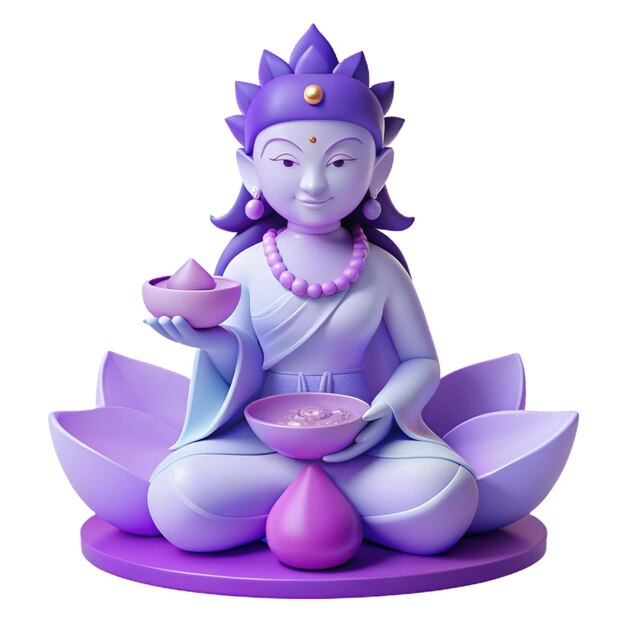 a statue of a woman sitting on a lotus flower