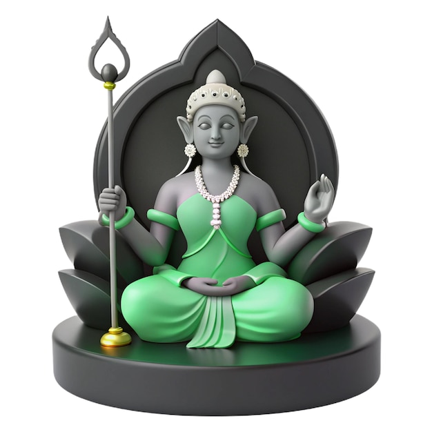 a statue of a woman sitting in a lotus position