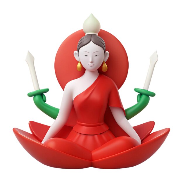 a statue of a woman sitting in a red boat with the word quot god quot on it