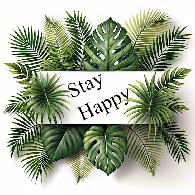 Stay Happy text on transparent background