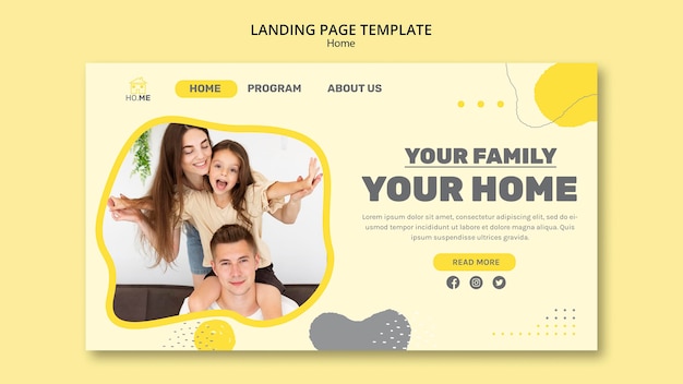 Stay at home landing page template