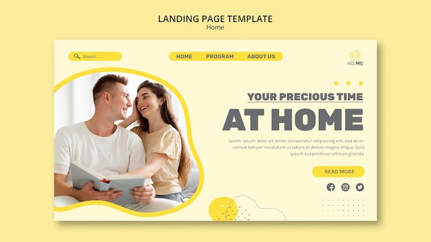 Stay at home landing page template