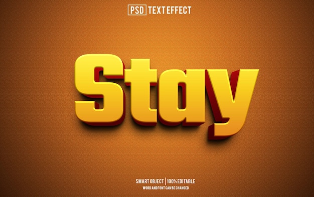 stay text effect font editable typography 3d text