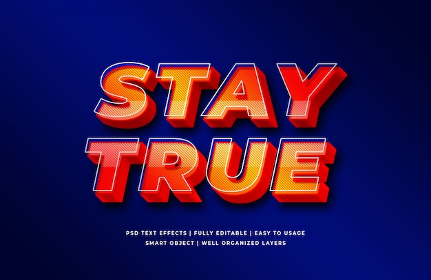 Stay true 3d text style effect 