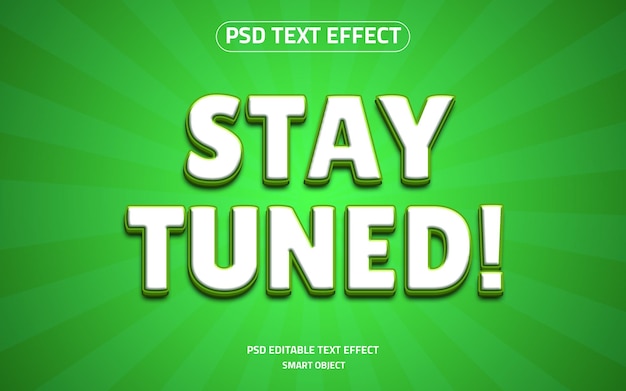 Stay tuned editable 3d text effect mockup