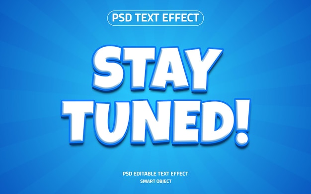 Stay tuned editable text style logo mockup