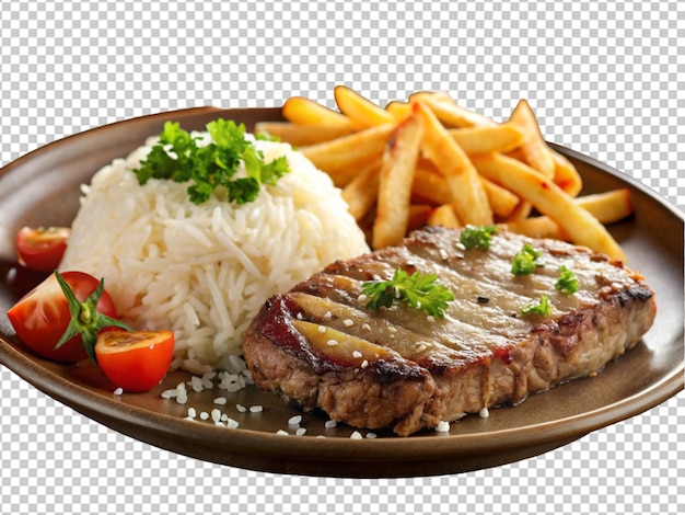 Steak frites transparent background