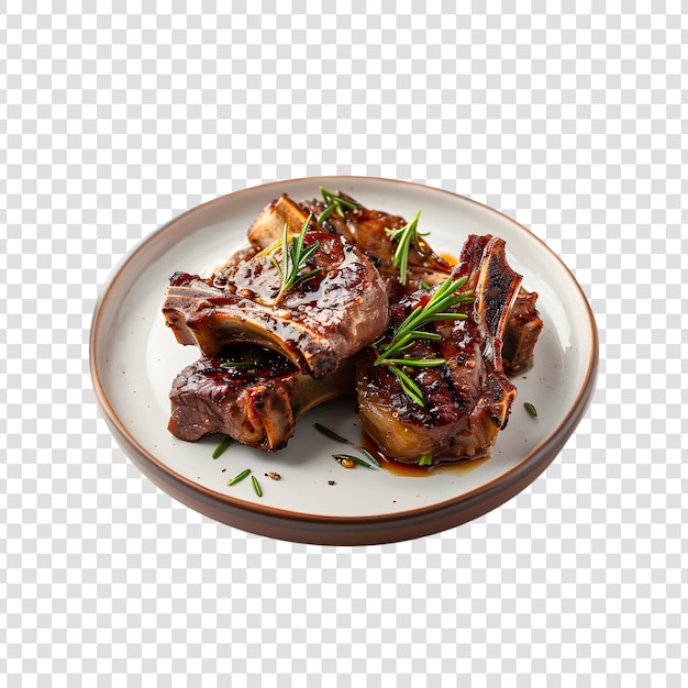 PSD steak on a plate on transparent background