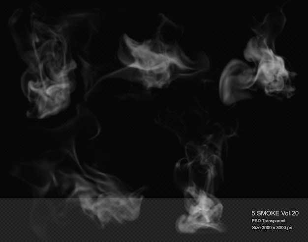 Steam and Smoke isolated 3d render