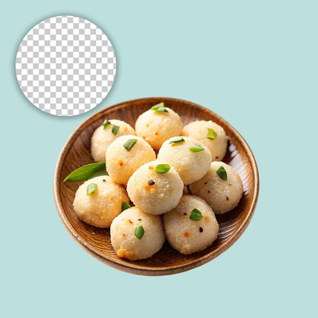 Steamed Dumplings Manti with mince meat on transparent background