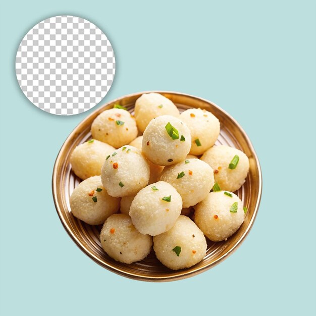 PSD steamed dumplings manti with mince meat on transparent background