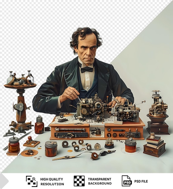 PSD steampunk clockmaker high resolution transparent background