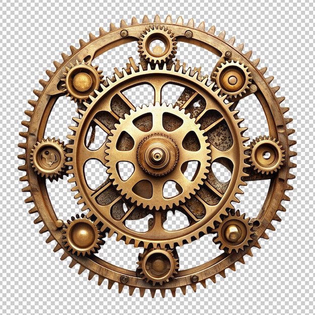 PSD steampunk gear on transparent background