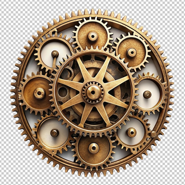 PSD steampunk gear on transparent background