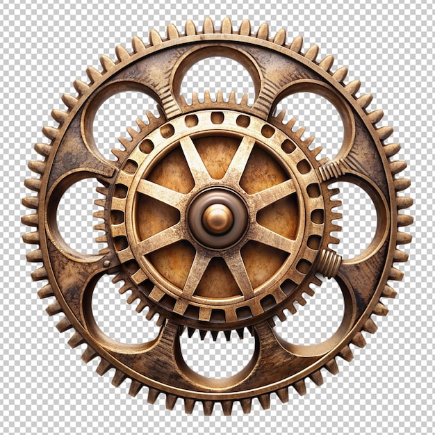 PSD steampunk gear on transparent background