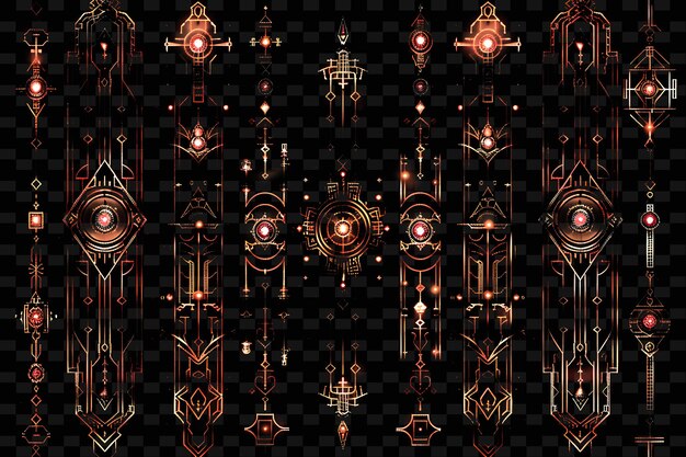 PSD steampunk style trellises pixel art with industrial elements creative texture y2k neon item designs