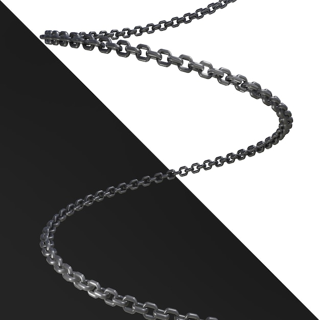 STEEL CHAINS 3D RENDER SHAPES WITH CHAINS