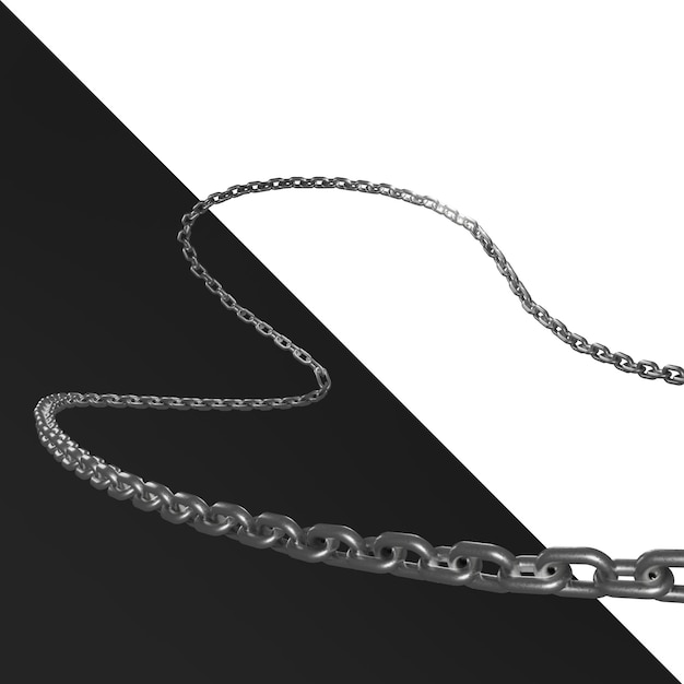 STEEL CHAINS 3D RENDER SHAPES WITH CHAINS