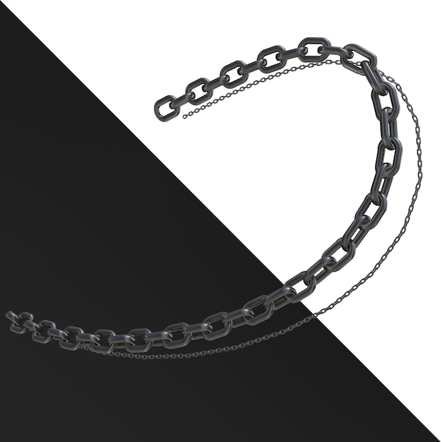 STEEL CHAINS 3D RENDER SHAPES WITH CHAINS