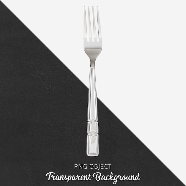 Steel dinner fork on transparent background