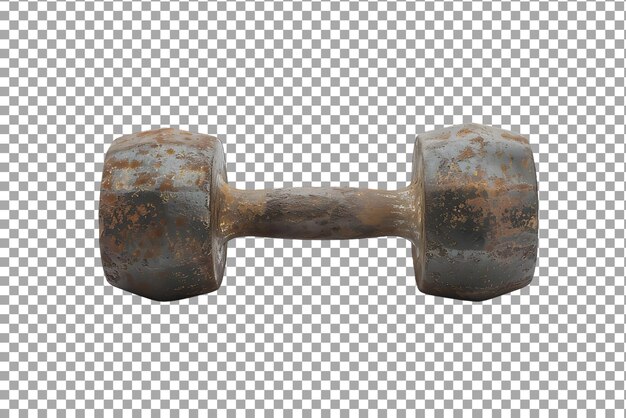 PSD steel dumbbell isolated on transparent background