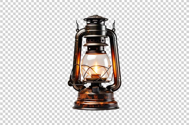 PSD steel lantern isolated on transparent background