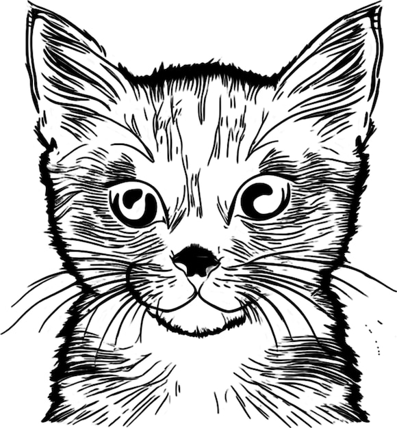 A stencil clipart featuring the silhouette of a cat