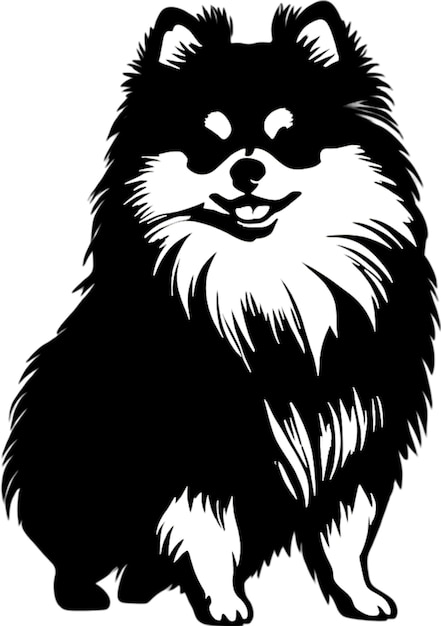 A stencil clipart featuring the silhouette of a cute dog