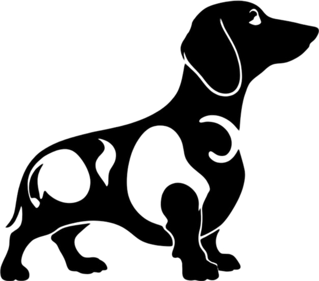 PSD a stencil clipart featuring the silhouette of a cute dog