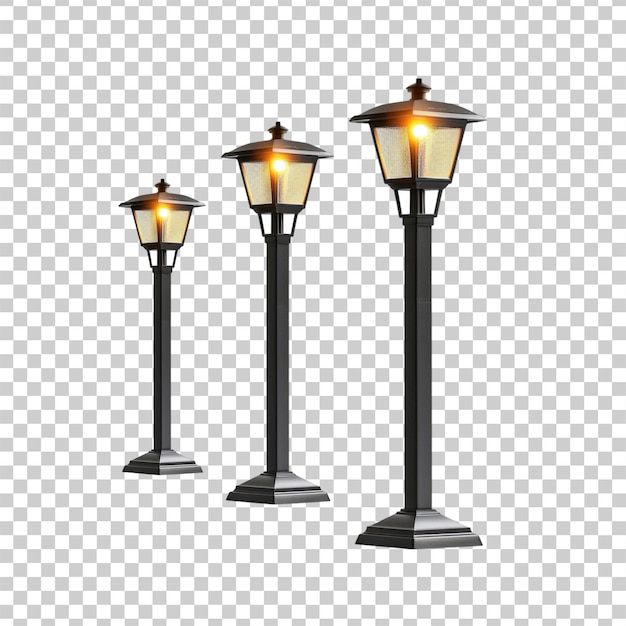 PSD steplights street lamp isolated on a on transparent background