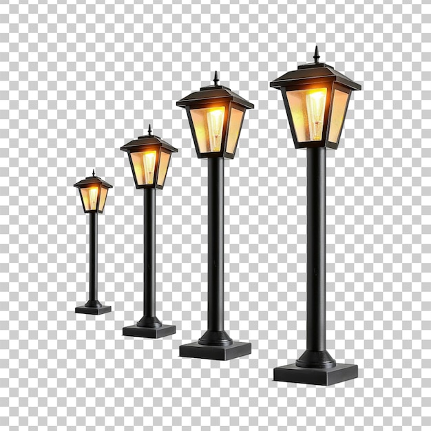 PSD steplights street lamp isolated on a on transparent background