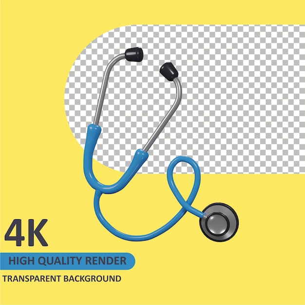 stethoscope from the front cartoon rendering 3d modeling