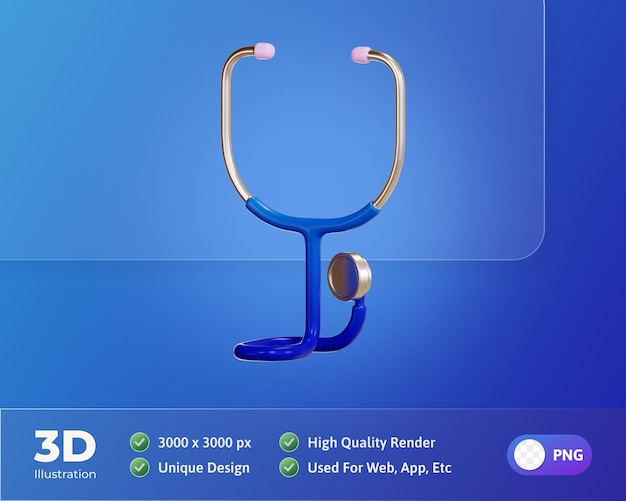 Stethoscope Health and Medicine icon 3d illustration