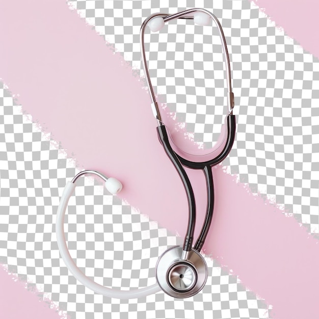 a stethoscope is placed on a pink background