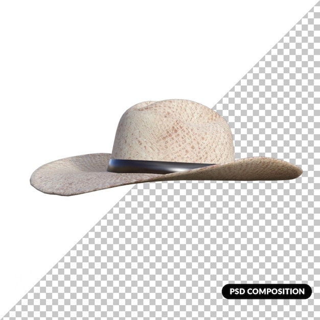 Stetson hat vintage isolated 3d rendering