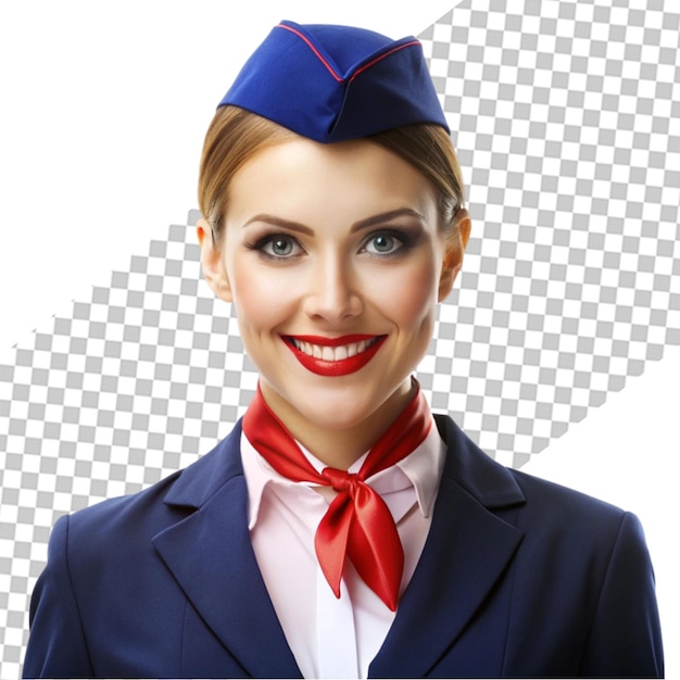 PSD stewardess isolated on transparent background