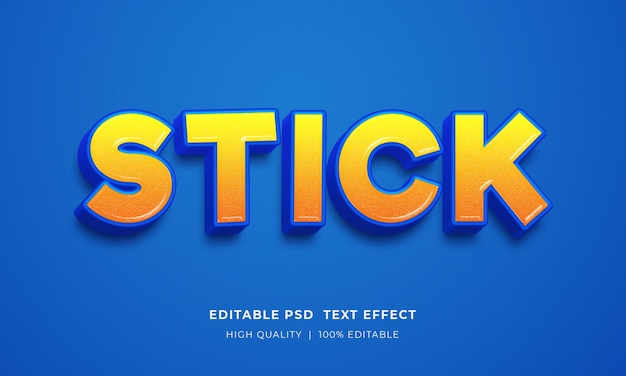 Stick Editable Text Style Effect Mockup Template