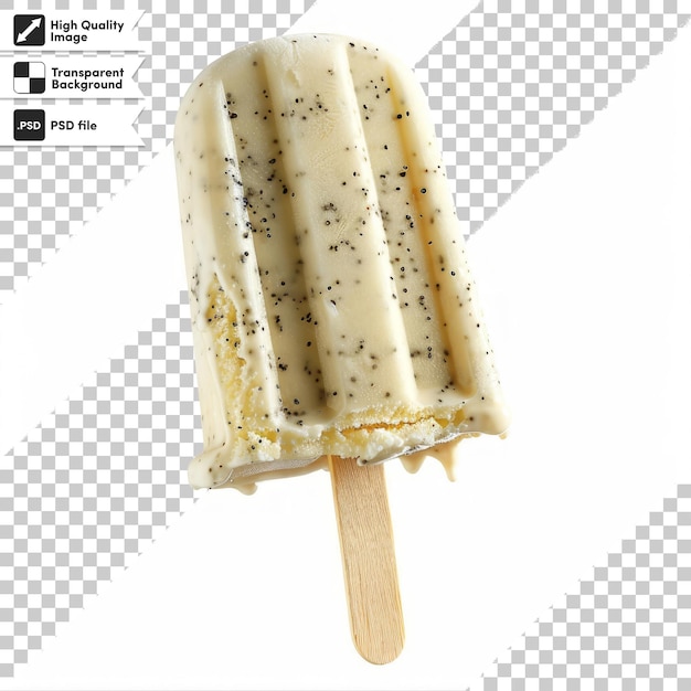 a stick of ice cream with the word ice cream on it