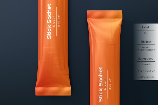 Stick sachet mockup