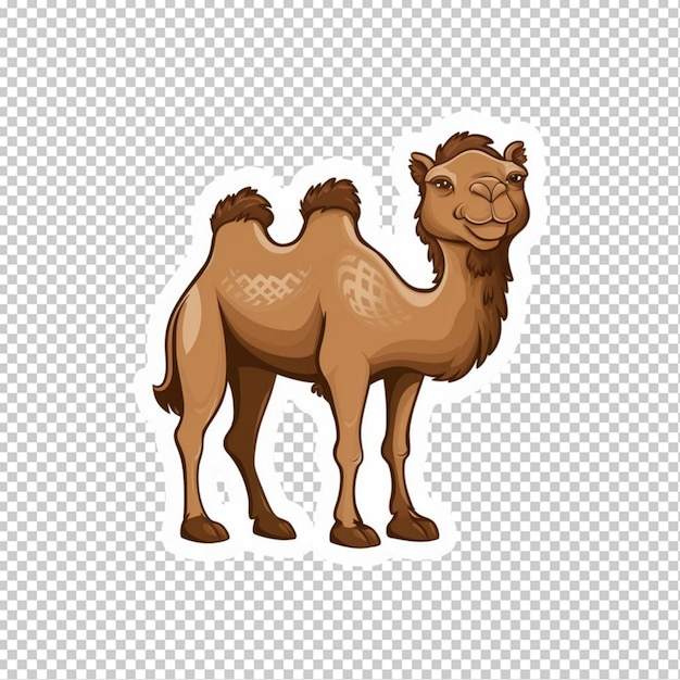 PSD sticker of a brown camel isolated on transparent background