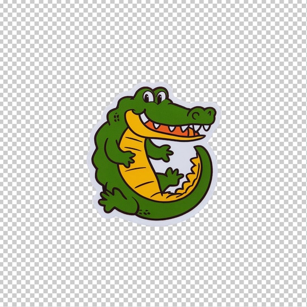 PSD sticker of a green alligator isolated on transparent background