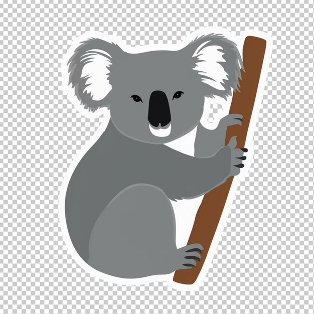 PSD sticker of a grey koala isolated on transparent background