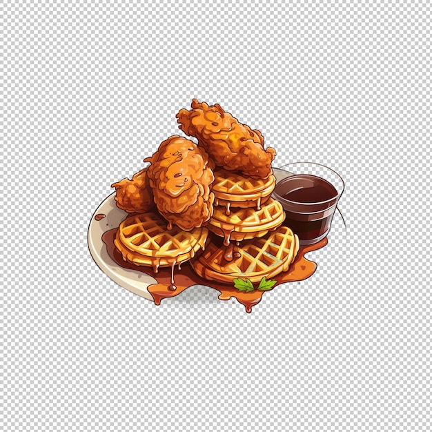 Sticker logo Chicken and Waffles isolated back