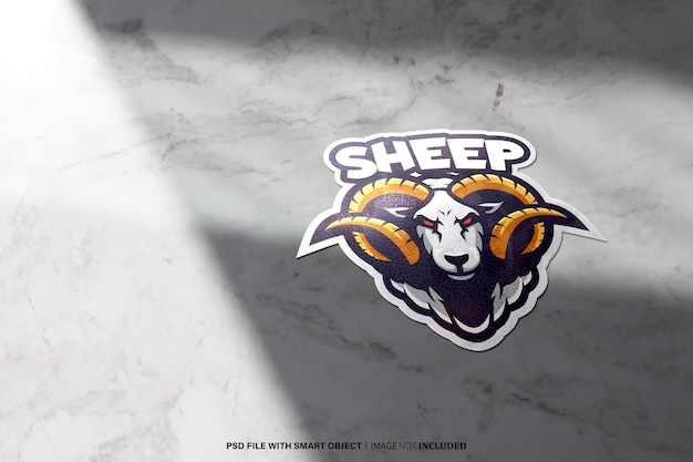 sticker logo mockup psd