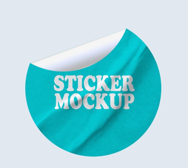 PSD sticker mockup design psd template with background