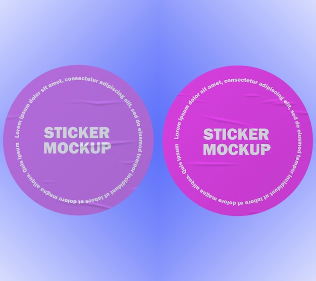 Sticker Mockup Design PSD Template